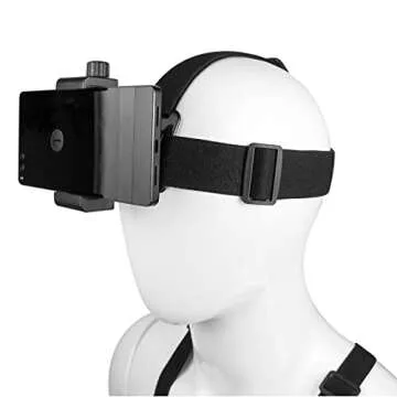 Phone Chest Mount Harness Vest and Head Strap Clip Holder for POV/VLOG, Compatible with iPhone,Samsung,GoPro Hero,DJI Osmo,AKASO and Action Cameras