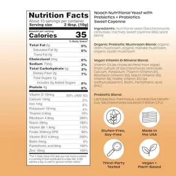 wholier Nutritional Yeast Flakes with Prebiotics & Probiotics for Gut Health. Methylcobalamin Vitamin B12 & Vitamin D3. Vegan Cheesy Seasoning. (5.3 oz.) (BBQ Flavor)