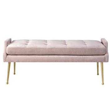 TOV Eileen Modern Velvet Bench for Stylish Home Decor