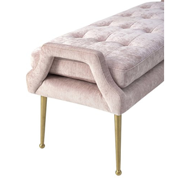 TOV Eileen Modern Velvet Bench for Stylish Home Decor