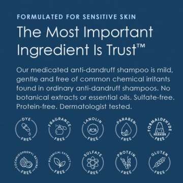 Vanicream Dandruff Shampoo – pH Balanced Mild Formula Effective For All Hair Types and Sensitive Scalps - Free of Fragrance, Lanolin, and Parabens – 8 Fl Oz