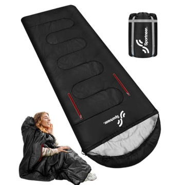 Sportneer Sleeping Bag - Wearable for Adults & Kids with Arm Zipper Holes in Cold & Warm Weather, Wa...