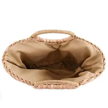 Shop EROUGE Stylish Round Straw Bag for Summer