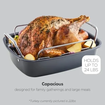 Large Non-Stick Turkey Roasting Pan with Rack