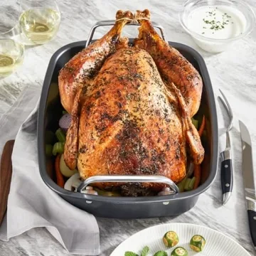 Large Non-Stick Turkey Roasting Pan with Rack