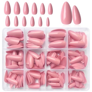 LoveOurHome 240pc Almond Press on Nails Medium Fake Nail Tips Colored Acrylic Nails Press ons Nail A...