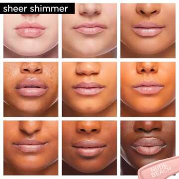 Pure Cosmetics Pure Illumination Lip Gloss - LED-lit Applicator w/Side Mirror - Non-Sticky, Moisturizing & Hydrating Lip Glosses - Soothes & Protects Dry Chapped Lips (Nude Beach)