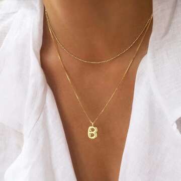 Trendy 14K Gold Plated Bubble Letter Necklace