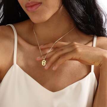 Trendy 14K Gold Plated Bubble Letter Necklace