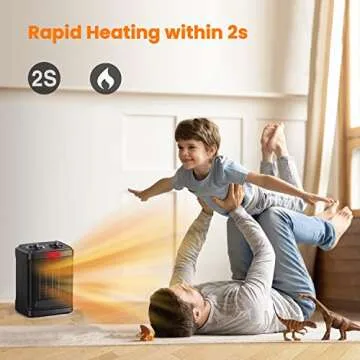 Compact Andily Space Heater with Adjustable Thermostat