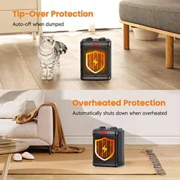 Compact Andily Space Heater with Adjustable Thermostat