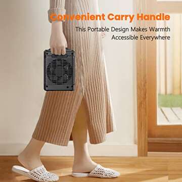 Compact Andily Space Heater with Adjustable Thermostat