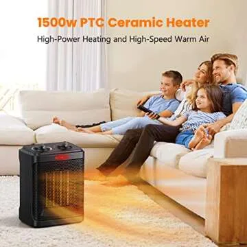 Compact Andily Space Heater with Adjustable Thermostat