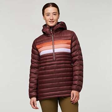 Cotopaxi Fuego Down Hooded Pullover - Women's Chestnut Stripes Medium