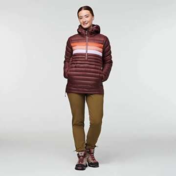 Cotopaxi Fuego Down Hooded Pullover - Women's Chestnut Stripes Medium