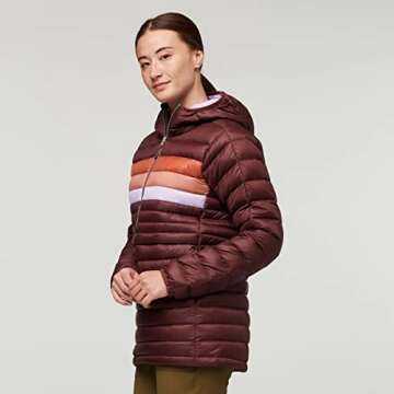Cotopaxi Fuego Down Hooded Pullover - Women's Chestnut Stripes Medium
