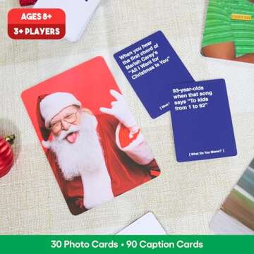 WHAT DO YOU MEME? Holiday Family Edition by Relatable, Holiday Games Expansion Pack, Christmas Party Game, Includes 30 Photo Cards and 90 Caption Cards