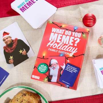 WHAT DO YOU MEME? Holiday Family Edition by Relatable, Holiday Games Expansion Pack, Christmas Party Game, Includes 30 Photo Cards and 90 Caption Cards