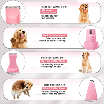 Veeconn Quiet Rechargeable Pet Grooming Clippers & Nail Grinder