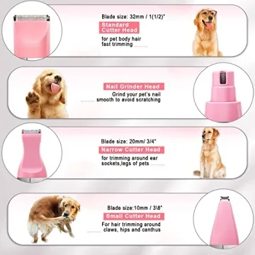 Veeconn Quiet Rechargeable Pet Grooming Clippers & Nail Grinder