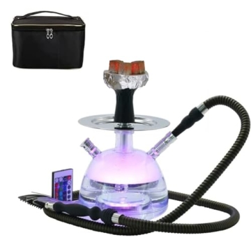 Acrylic Hookah Set with Everything, Micro Bubble Sheesha Hookah Led Hookahs Portable with System Sil...
