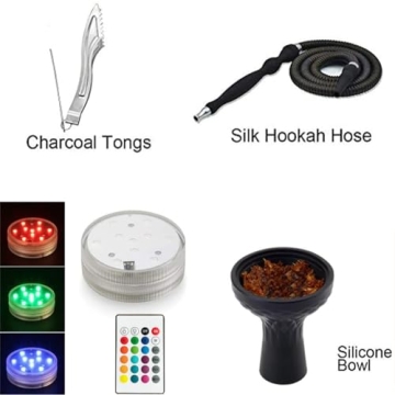 Acrylic Hookah Set with LED & Silicone Bowls for Smoking
