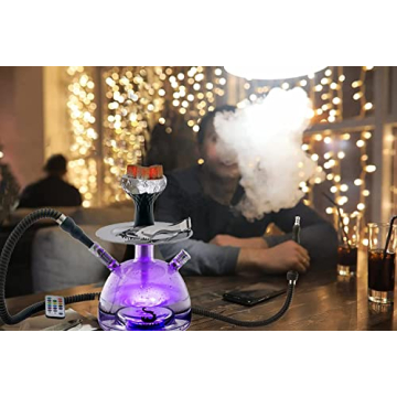 Acrylic Hookah Set with LED & Silicone Bowls for Smoking