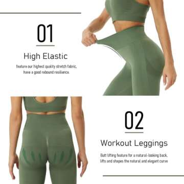 JOJOANS Seamless 2 Piece Workout Set - Women’s Fitness Outfit
