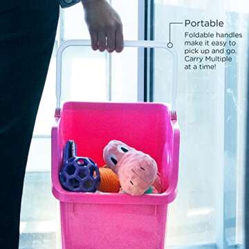 good natured Stackable Recycle Bin with Handle, 4-Pack, 6 Gallon / 25 Liter - Ideal for Kitchen, Home & Indoor Use - Compact & Small Recycling Bin - Easy Trash Sorting