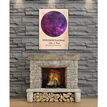 Personalized Star Map on Wood Unique Gift for Her
