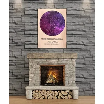 Personalized Star Map on Wood Unique Gift for Her