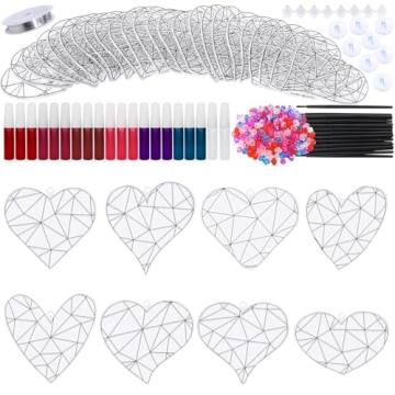 Winlyn Heart Suncatchers DIY Kit for Kids Craft Fun