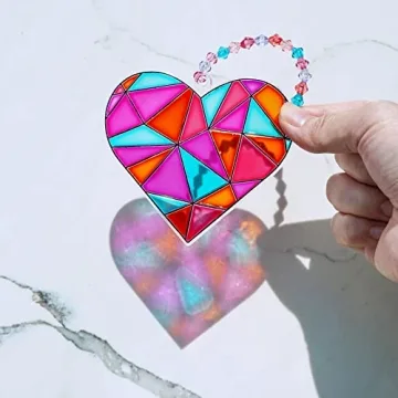 Winlyn Heart Suncatchers DIY Kit for Kids Craft Fun