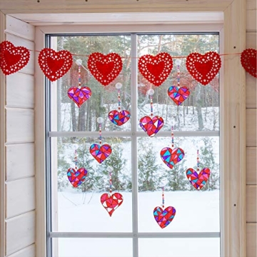 Winlyn Heart Suncatchers DIY Kit for Kids Craft Fun