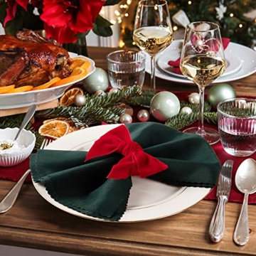 Elegant Christmas Napkin Rings - Chic Velvet Set of 6