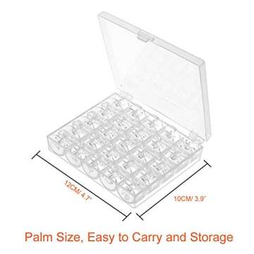 25 Pcs Plastic Sewing Bobbins with Case & Tape - Perfect Fit!