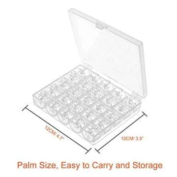 25 Pcs Plastic Sewing Bobbins with Case & Tape - Perfect Fit!