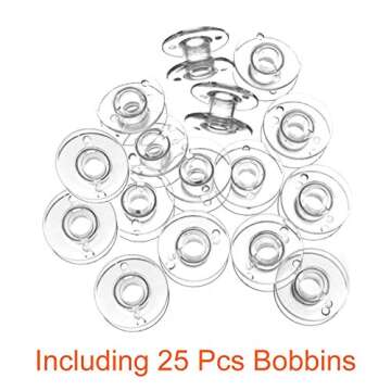 25 Pcs Plastic Sewing Bobbins with Case & Tape - Perfect Fit!