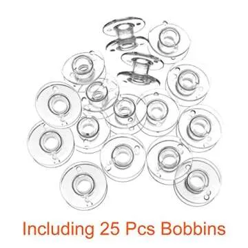 25 Pcs Plastic Sewing Bobbins with Case & Tape - Perfect Fit!