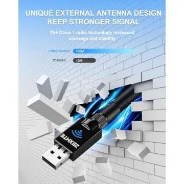 ZEXMTE Bluetooth Adapter 5.1 for Windows - Long Range Bluetooth Dongle