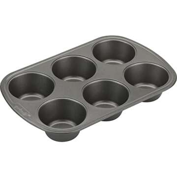 Good Cook 04033 Non-Stick Texas Muffin Pan, Steel, 3-1/2 in Dia x 16-1/2 in L x 10 in W x 8.7 in H