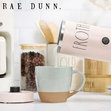 Rae Dunn Electric Milk Frother Steamer for Home Coffee Lovers