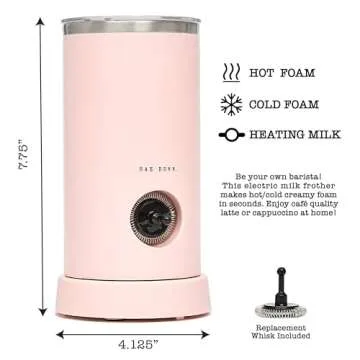 Rae Dunn Electric Milk Frother Steamer for Home Coffee Lovers
