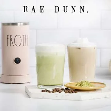 Rae Dunn Electric Milk Frother Steamer for Home Coffee Lovers