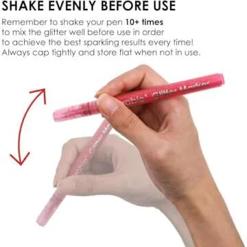 Grabie 24 Colors Glitter Markers Pen, Glitter Metallic Shimmer Marker Extra-Fine Tip Glitter Acrylic Paint Markers, Quick-Drying Water-based Ink Glitter Pens for Adults, DIY Crafts Making