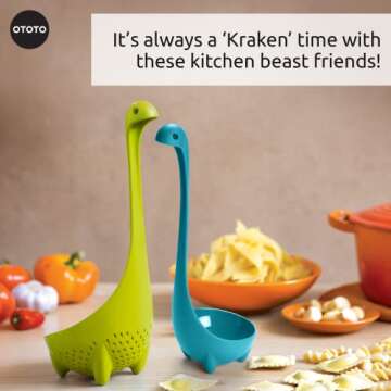 OTOTO The Original Nessie Ladle - Soup Ladle, Cute Gifts, Funny Kitchen Gadgets, Loch Ness design, Cooking Gifts for Mom - Cute and Practical Kitchen Utensils - Unique Gifts