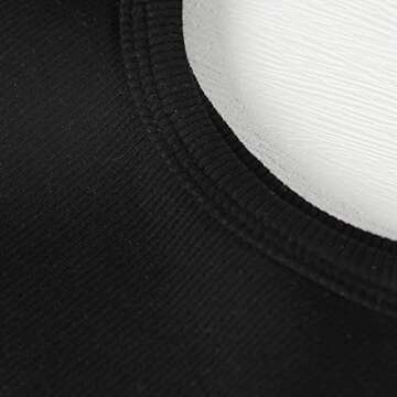 Artfish Women's Sleeveless Tank Top Form Fitting Scoop Neck Ribbed Knit Basic Cami Tight Fitted Black L