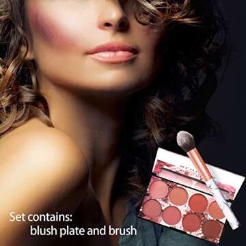 NewBang 8 Colors Blush Palette, Matte Mineral Blush Powder Bright Shimmer Face Blush,Contour and Hig...