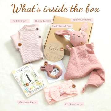 Baby Girl Gift Set, Baby Girl Newborn Gifts Box, Boho Gender Neutral Unisex Baby Essentials, for New...