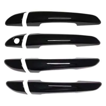 AOKIO Compatible with 2015 2016 2017 2018 2019 Hyundai Sonata Accessories Door Handle Cover Trim (Glossy Black Without Smart Keyhole)